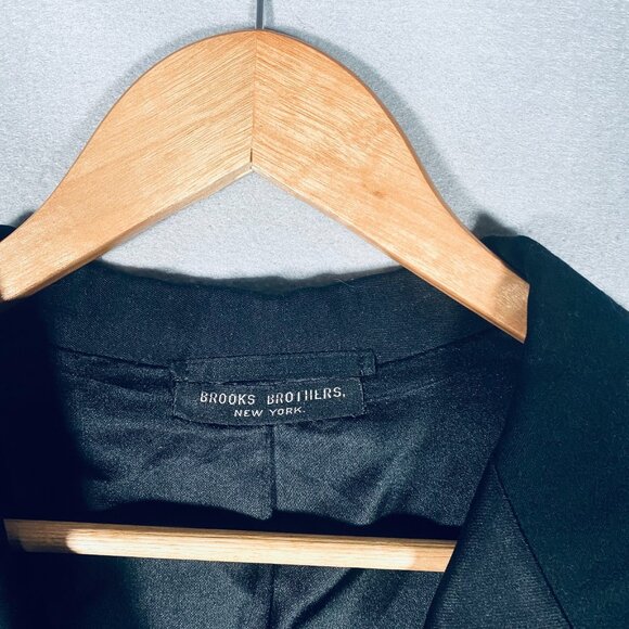 Vintage Brooks Brothers Jacket Mens 40 Black Wool Double Breasted Coat Circus - Picture 5 of 14